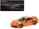 2021 Porsche 911 (992) Turbo S Coupe Sport Design #20 Orange with Silver Stripes "CLDC Exclusive" Series 1/18 Diecast Model Car by Minichamps