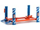 Adjustable Four Post Lift "NOS Nitrous Oxide Systems" Blue and Orange for 1/18 Scale Model Cars by Greenlight
