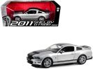 2011 Shelby GT500 Ingot Silver Metallic with Black Stripes 1/18 Diecast Model Car by Greenlight