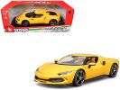 Ferrari 296 GTB Yellow "Race + Play" Series 1/18 Diecast Model Car by Bburago