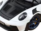 2022 Porsche 911 GT3 RS Weissach Package White with Carbon Top and Indigo Blue Wheels 1/18 Diecast Model Car by Norev