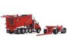 Kenworth T880 Quad-Axle Dump Truck and Rogue Transfer Tandem-Axle Dump Trailer Viper Red 1/64 Diecast Model by DCP/First Gear