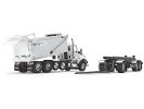 Kenworth T880 Quad-Axle Dump Truck and Rogue Transfer Tandem-Axle Dump Trailer Viper White 1/64 Diecast Model by DCP/First Gear