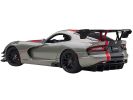 2017 Dodge Viper ACR Billet Silver Metallic with Black and Red Stripes 1/18 Model Car by Autoart