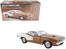 1971 Plymouth Barracuda Tahitian Walnut Metallic and White with White Vinyl Top Limited Edition to 258 pieces Worldwide 1/18 Diecast Model Car by ACME