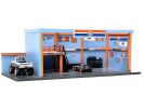 "Garage Diorama Gulf Oil" Diorama with Decals for 1/64 Scale Models by American Diorama