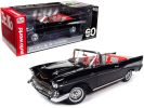 1957 Chevrolet Bel Air Convertible Onyx Black James Bond 007 "Dr. No" (1962) Movie "60 Years of Bond" Series 1/18 Diecast Model Car by Auto World