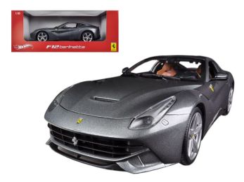 Ferrari F12 Berlinetta Grey 1/18 Diecast Car Model by Hot Wheels