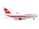 Boeing 747SP Commercial Aircraft "Trans World Airlines - Boston Express" White with Red Stripes 1/400 Diecast Model Airplane by GeminiJets