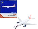 Boeing 777-200ER Commercial Aircraft "British Airways" White with Tail Stripes 1/400 Diecast Model Airplane by GeminiJets