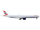 Boeing 777-300ER Commercial Aircraft with Flaps Down "British Airways" (G-STBH) White with Striped Tail 1/400 Diecast Model Airplane by GeminiJets