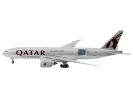 Boeing 777F Commercial Aircraft "Qatar Airways" (A7-BFT) Gray with Tail Graphics "Interactive Series" 1/400 Diecast Model Airplane by GeminiJets