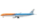 Boeing 777-300ER Commercial Aircraft with Flaps Down "KLM Royal Dutch Airlines" (PH-BVA) Orange and Blue 1/400 Diecast Model Airplane by GeminiJets