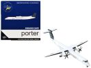 Bombardier Q400 Commercial Aircraft "Porter Airlines" (C-GKQC) White with Dark Blue Tail 1/400 Diecast Model Airplane by GeminiJets