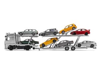 Mercedes-Benz Actros Auto Transporter Black 1/64 Diecast Model by GCD