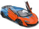 2019 McLaren 600LT Blue Metallic and Orange "Formula One Team Tribute" Livery 1/18 Diecast Model Car by Solido