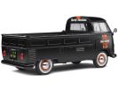1950 Volkswagen T1 Custom Pickup Truck Matt Black with Orange Stripes "Harley Davidson" with Surfboard Accessory 1/18 Diecast Model Car by Solido