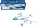 Boeing VC-25A Transport Aircraft "Air Force One - United States of America" (29000) White with Blue Stripes (Snap-Fit) 1/250 Plastic Model by Skymarks