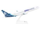 Boeing 737-900 Commercial Aircraft "Alaska Airlines - One World" (N487AS) White with Blue Tail (Snap-Fit) 1/130 Plastic Model by Skymarks