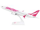 Boeing 737 MAX 8 Commercial Aircraft "Swoop" (C-GORP) White with Pink Tail (Snap-Fit) 1/130 Plastic Model by Skymarks